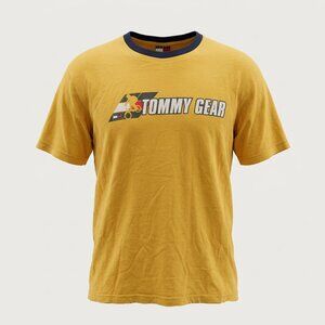 Tommy Hilfiger Mens‎ Short Sleeve Yellow BMX Ringer Crew Neck T Shirt Large Tee